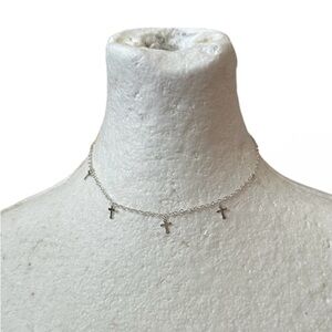Silver Cross Charm Necklace